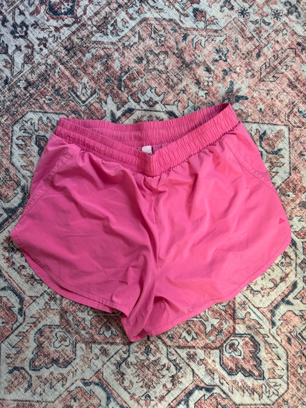Women’s Athletic Pink Elastic-Waist Running Shorts